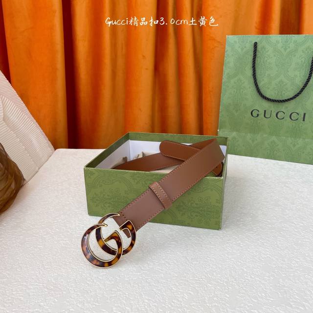 Brand Gucci Original Single-Layer Cowhide Leather Belt With Original Factory Lea