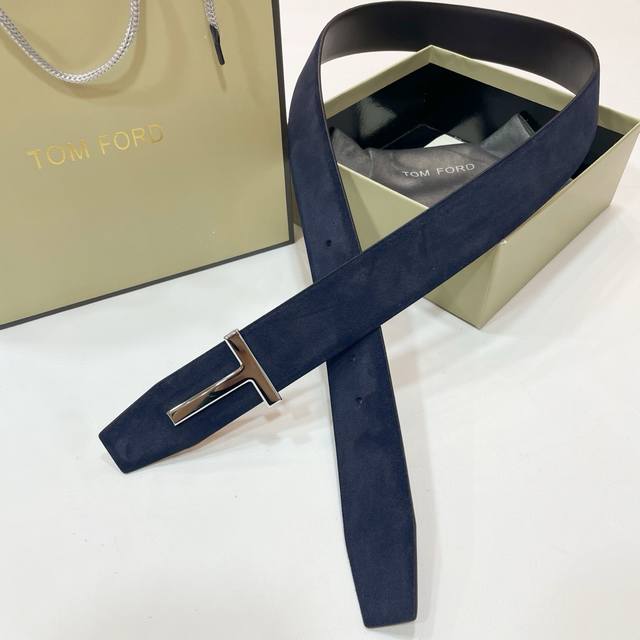 Tf Tom Ford Latest Viral Hit Original Calfskin Velvet, Double-Sided, Steel Buckl