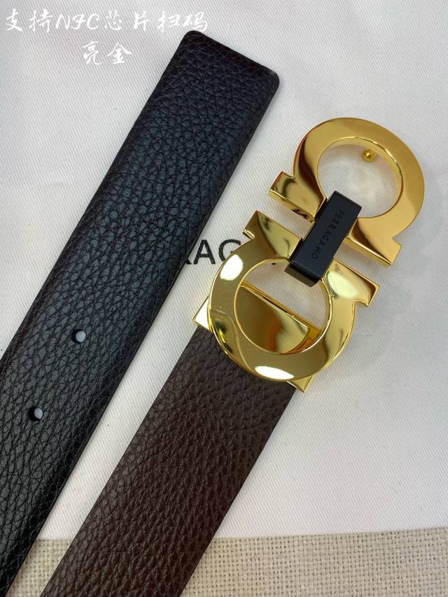 F3.5Cm High-End Custom Men's Belt, Double-Sided Imported Cowhide, Choose Your Ow