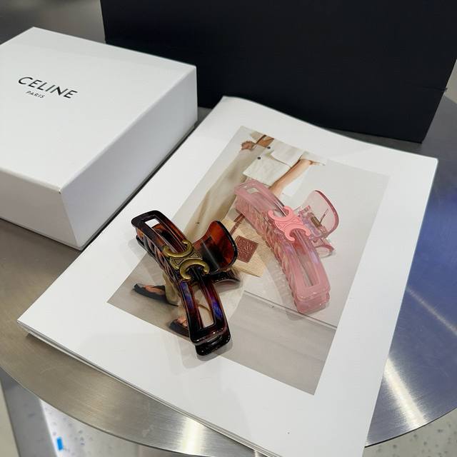 With Packaging Box Celine New Candy-Colored Hair Clip, Simple And Elegant, Fashi