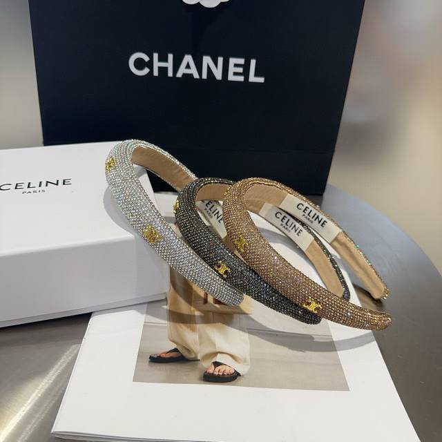 With Packaging Box Celine New Diamond Hairband, Simple And Elegant, Fashionable
