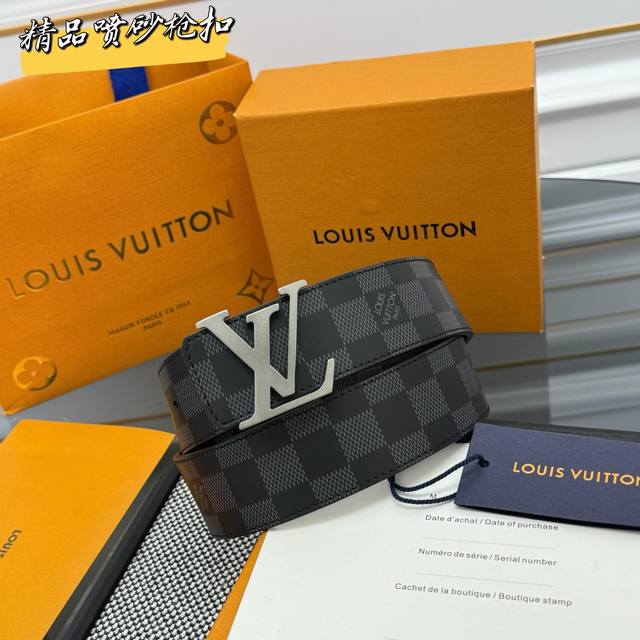This M0107 Lv Dimension Double-Sided Belt Is Crafted From Deep-Toned Leather Emb