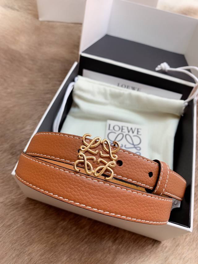 Loewe Autumn/Winter New Arrival Italian Imported Calfskin Belt 2.0 Cm With Outer