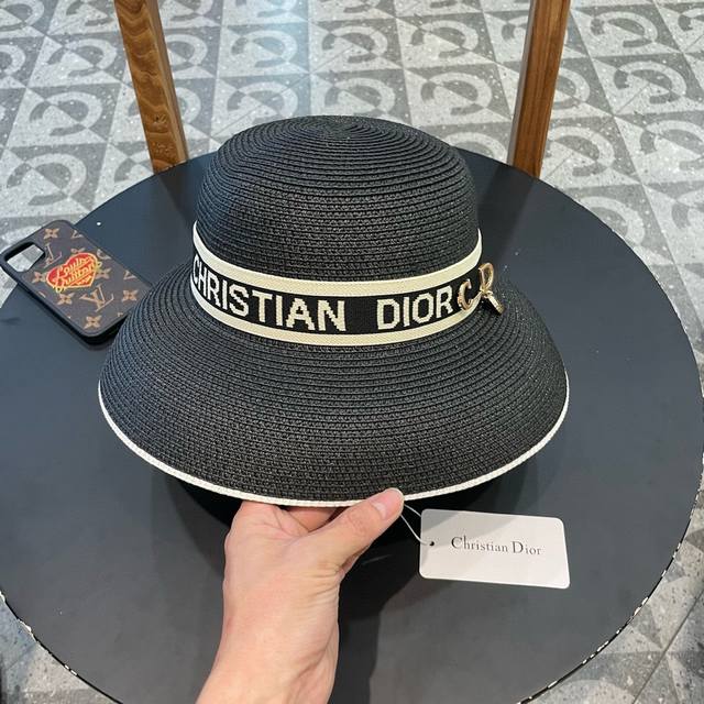 Dior New Arrival Luxury Bucket Hat Straw Hat Summer Beach Essential ~ New Materi