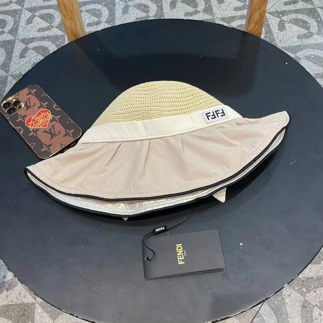 Fendi Fendl Ponytail-Friendly Fisherman's Hat For Women, Summer Outdoor Sun Hat,