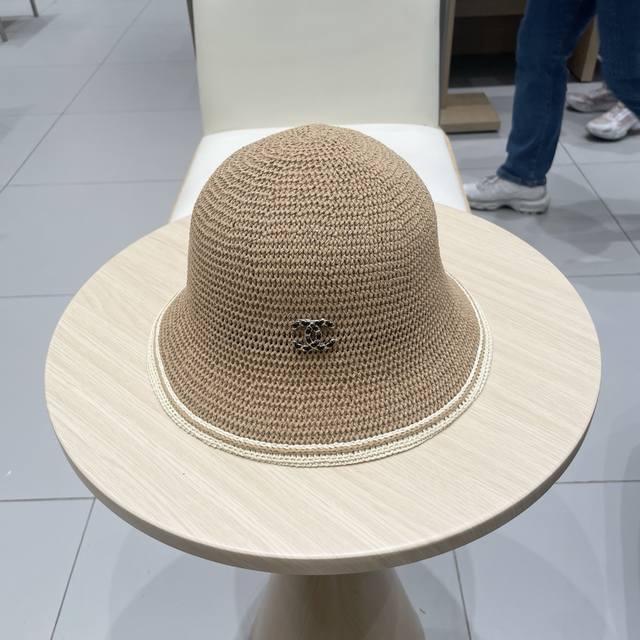 Chanel Chanel Mini Chanel-Style Woven Series Bucket Hat, Sun Protection Hat For