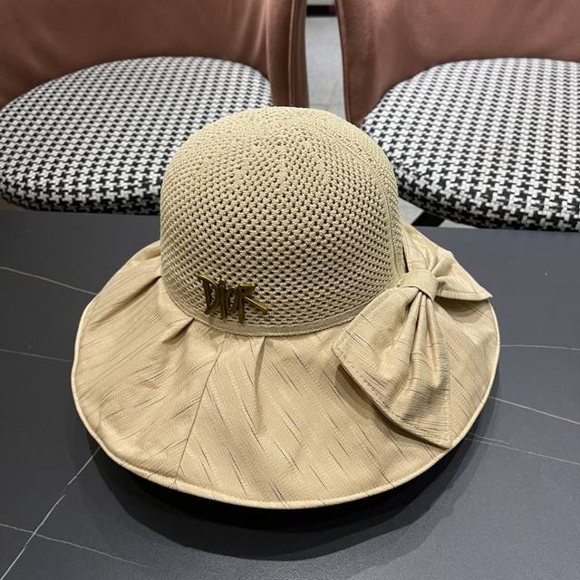 Dior Straw Sun Hat For Women, Versatile 2025 New Arrival, Korean-Style Fashionab