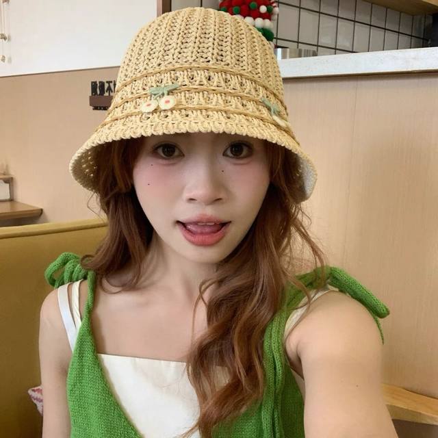 Balenciaga 2025 Summer Korean-Style New Sun Protection Hat For Women, Woven With
