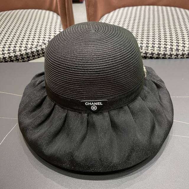 Chanel Summer Sun Hat For Women, 2025 New Arrival, Uv Protection, Wide Brim, Fac