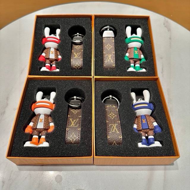 Authentic Lv Trendy Rabbit Figurine Keychain Decoration, Lightweight And Luxurio