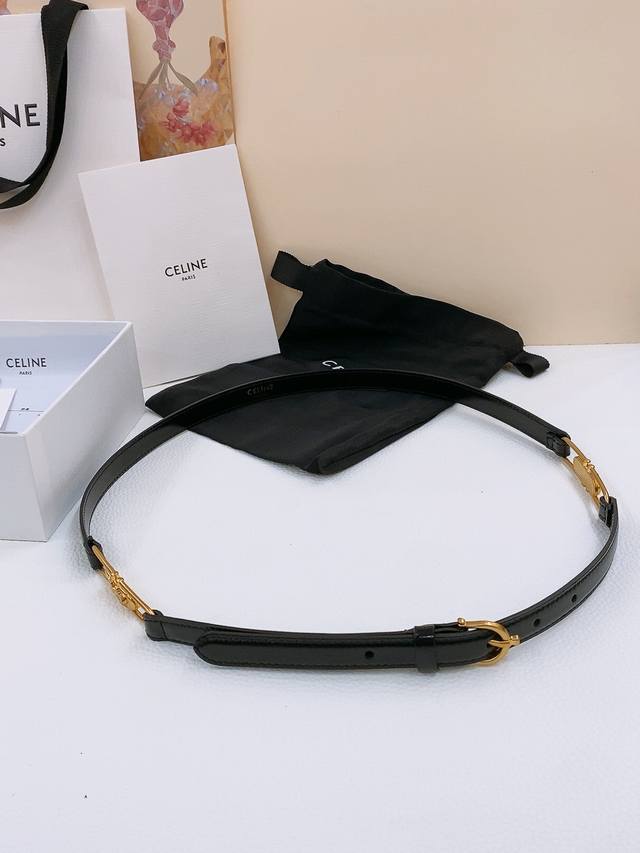 Cr Cy Horsebit Buckle Calfskin Leather Belt. Imported Calf Leather Belt With Gol