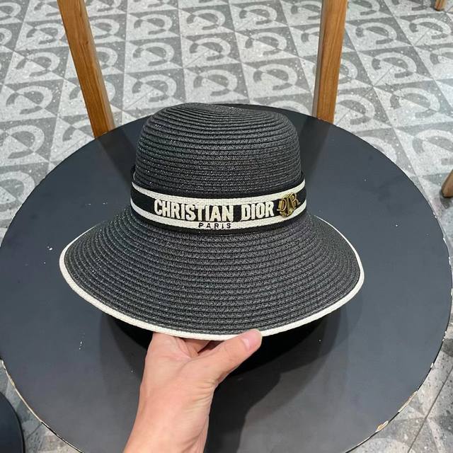 Dior New Straw Hat, Imported Materials Custom-Made, Head Circumference 57Cm
