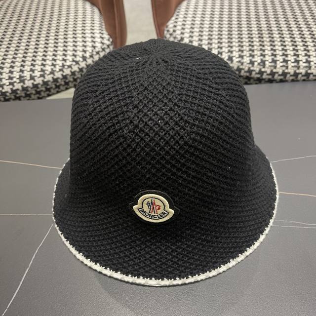 Moncler Color-Blocked Lace-Up Fisherman's Hat For Women, Summer Versatile Breath