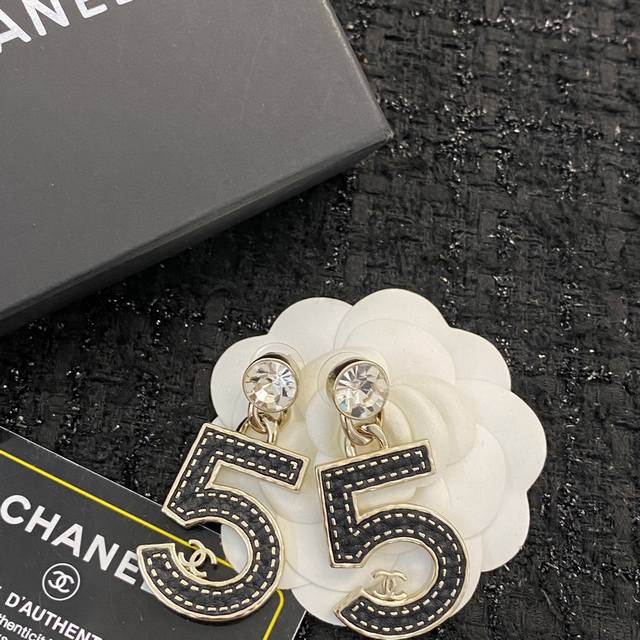 Chanel Earrings - Hot-Selling New Arrival! Zp Chan 23 Black Gold Lambskin Crysta