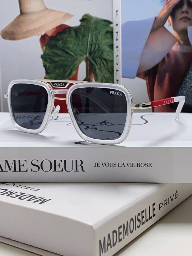 Prada 2025 New Model Sunglasses Fashionable Sun Protection Sunglasses For Men An