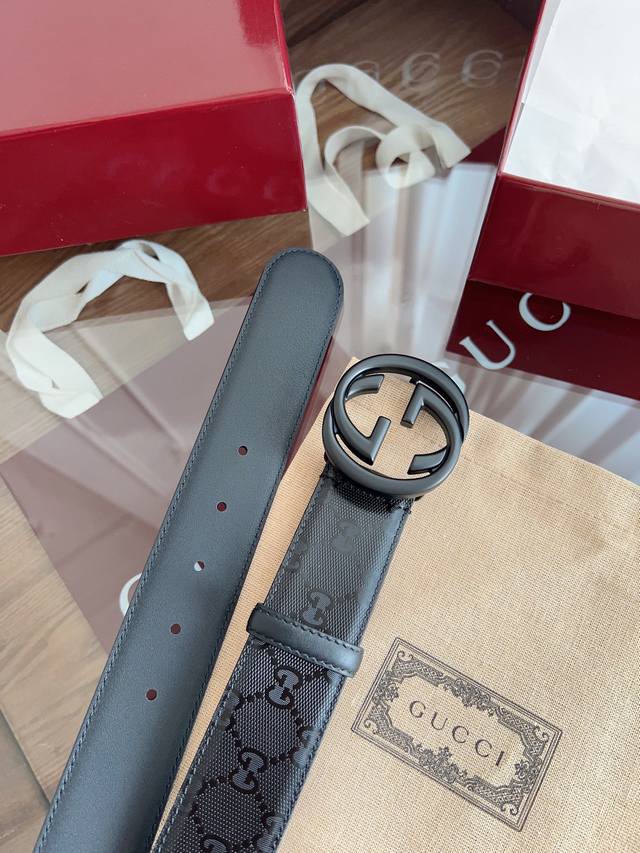 Gucci Classic Pvc Custom Shiny Fabric, 4.0 Cm Width, New Logo Horizontal Label F