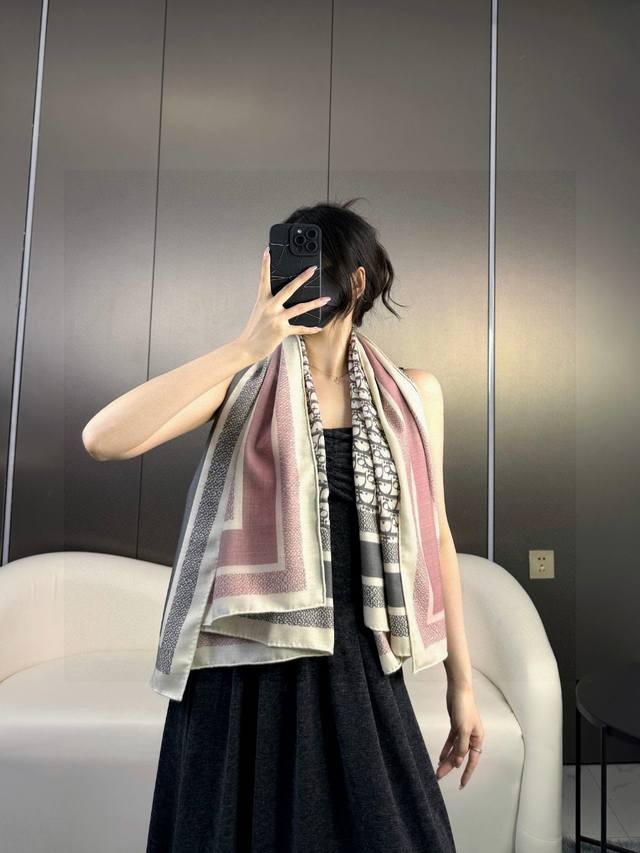 Dior Flagship Store Release: D-Letter Double-Sided Square Scarf 140. This Diortw