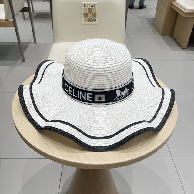 Celine New Straw Hat, Ceremonial Hat, Head Circumference 57Cm