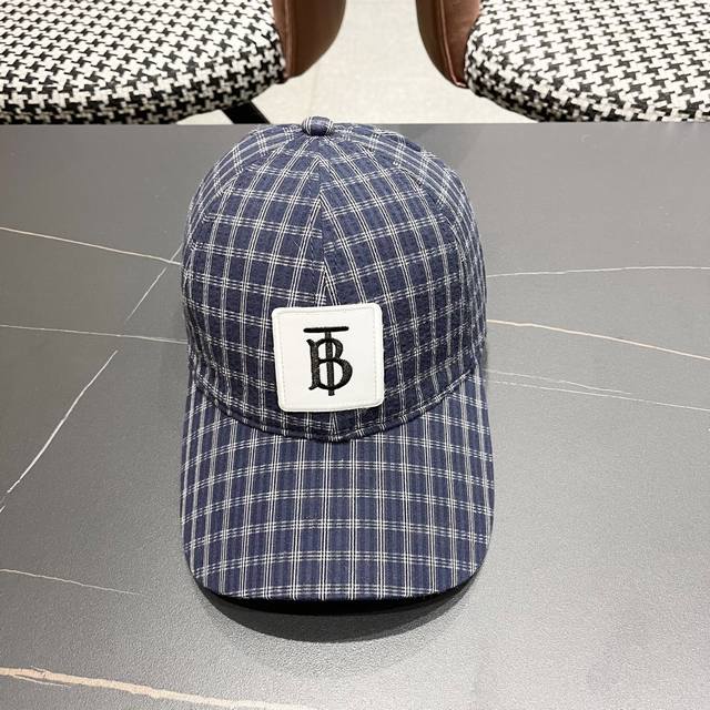 Burberry Men's And Women's Classic Checkered Baseball Cap, 2025 New Cotton And L