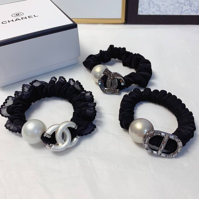 Chanel Dior Pearl Logo Hair Tie Elegant And Versatile Must-Have Item For Fairy G