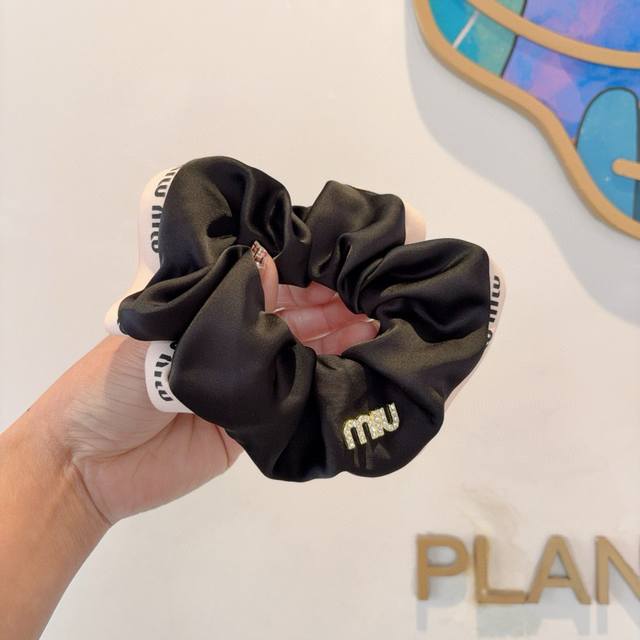 With Packaging: Miu Miu Imported Large Intestine-Shaped Hair Elastic, Silk Satin