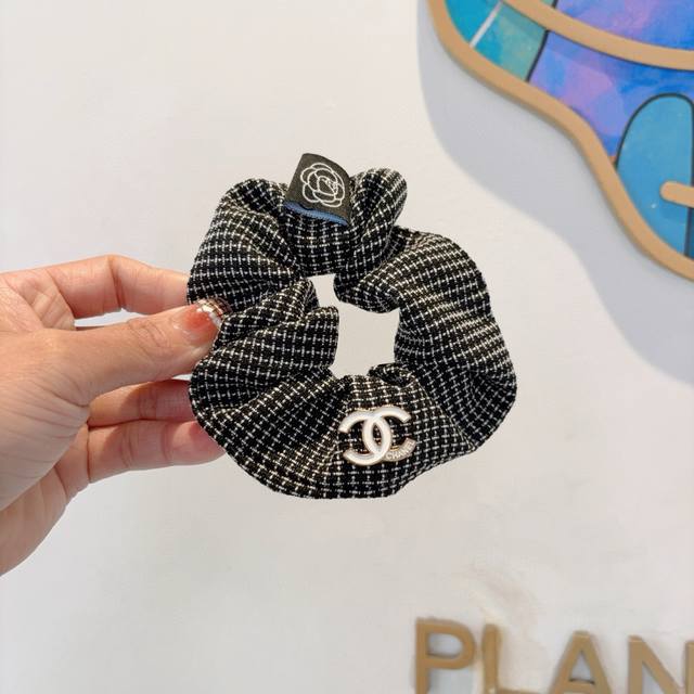 With Packaging Chanel Double C-Letter Hairband, Fabric Multi-Functional Hair Tie