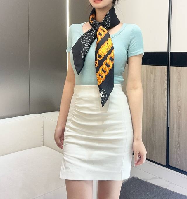 Chanel 90 Silk Scarf New Arrival 18Mm Top-Grade Silk Double-Sided Same-Color Pri