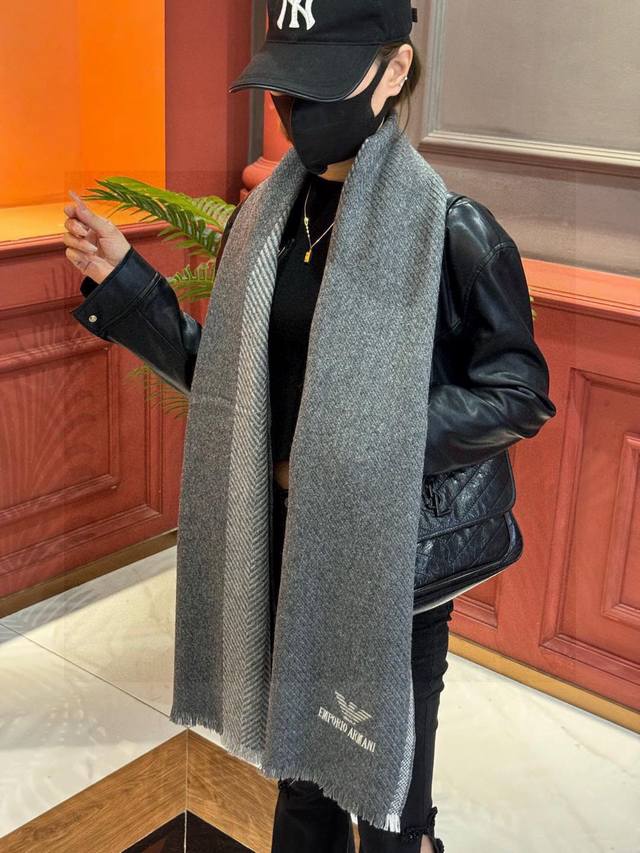 Ea Armani. Autumn/Winter New Arrivals, Men's Cashmere Scarf. Unmatched Softness