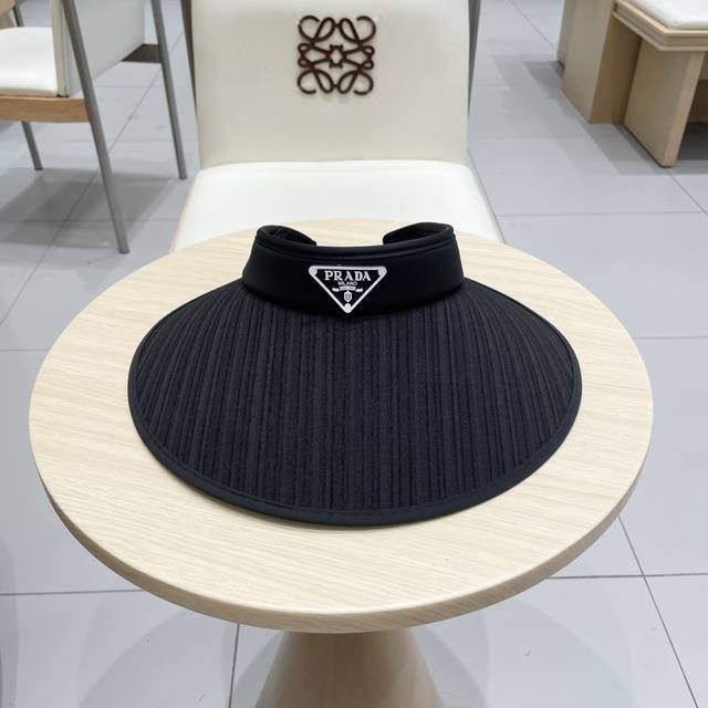 Prada Straw Hat With Open Top, Official Design, Adjustable.
