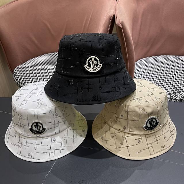 Moncler Summer New Arrival Sequined Fisherman's Hat For Women, Versatile Heavy-D