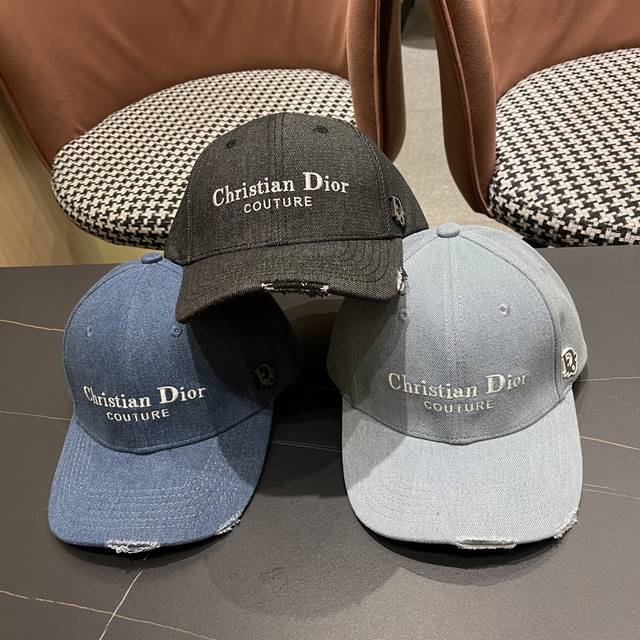 Dior Official Website New Release D-House Denim Baseball Cap, The Entire Hat Has