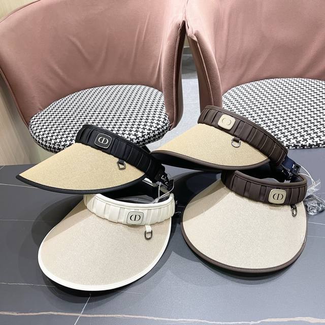 Dior New Arrival Wide-Brimmed Uv-Protective Straw Hat With Open Top, Sun Hat For
