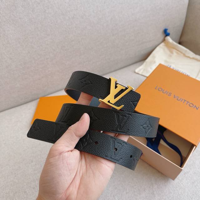 Lv Iconic Double-Sided Belt Reimagines The Classic Design: The Monogram Empreint