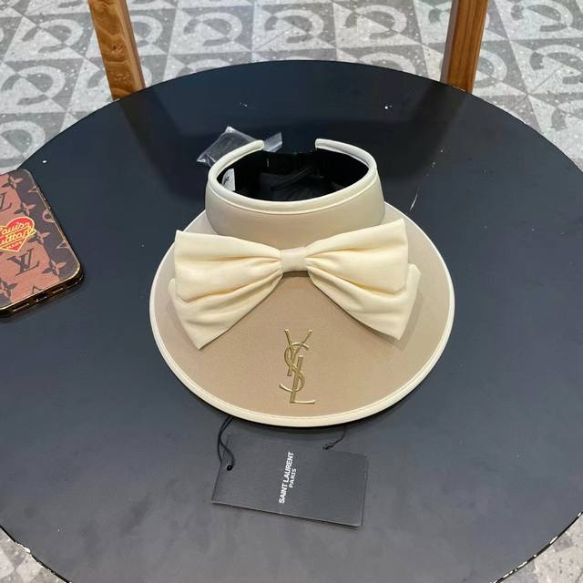Ysl Saint Laurent Summer New Large Bow New Chinese-Style Wide-Brimmed Hat ~ Ligh