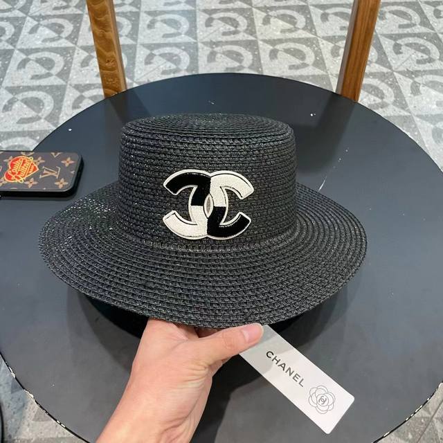 Chanel New Luxury Mini Chanel-Style Straw Hat, Summer Beach Essential ~ Made Fro
