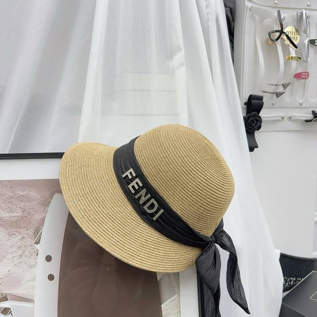 Running Quantity Fendi Elegant Sun Hat With Delicate Braids, High-Quality Crafts
