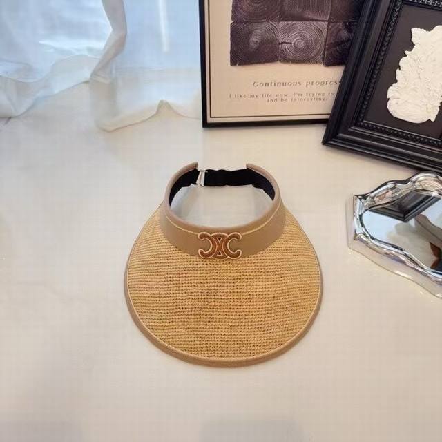Limited Edition Celine ~ Raffia Straw Open-Top Hat Super Flattering For A Smalle