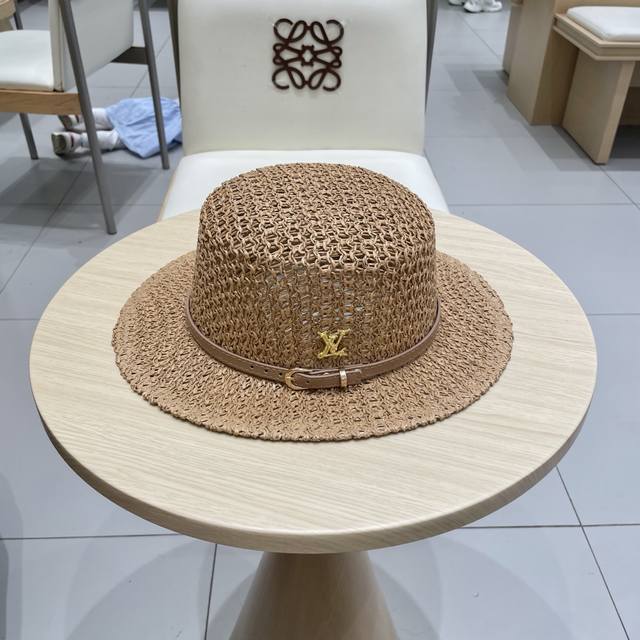 Lv Louis Vuitton Handwoven Summer Straw Hat, Breathable Straw Hat For Women, 202