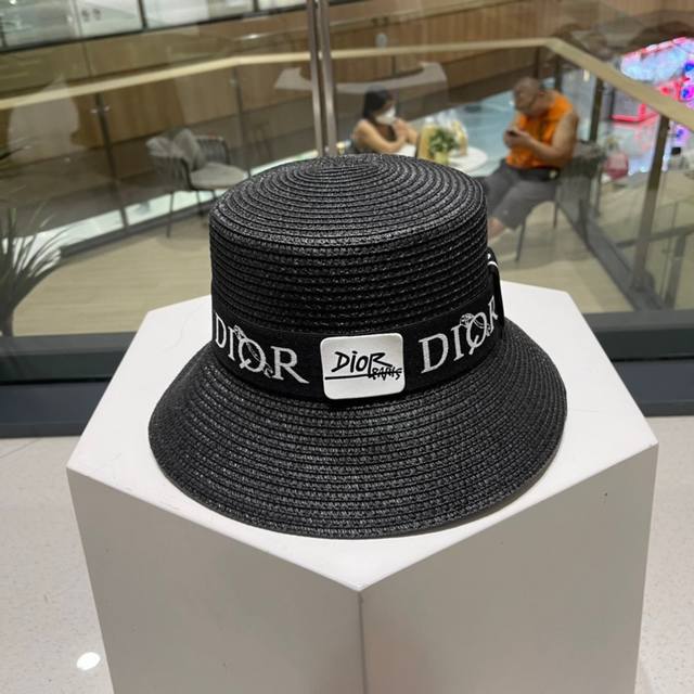 Dior New Straw Hat, Elegant Lady's Hat, Head Circumference 57Cm