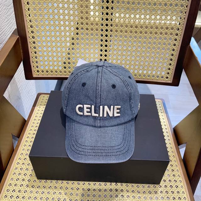 High-Volume Sales: Celine ~ New Denim Baseball Cap. Washed And Distressed Denim