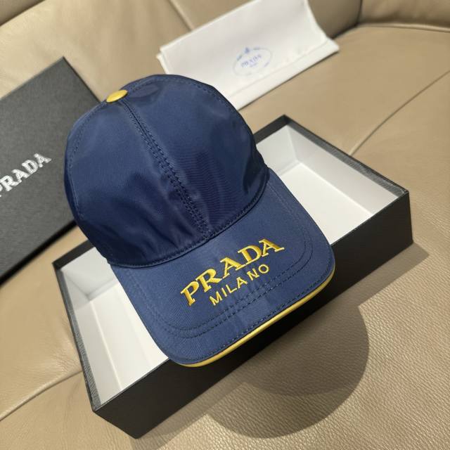 Comes With A Box And Cloth Bag, Prada New Original Baseball Cap, Gold Thread Emb