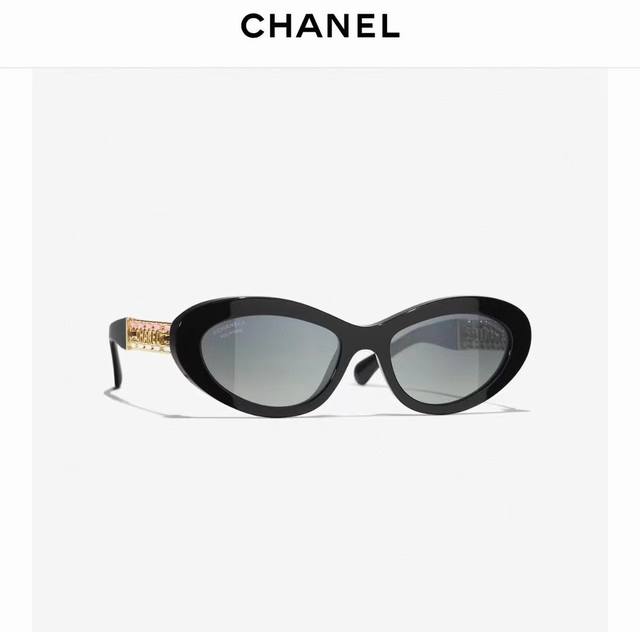 Exquisite Chanel Sunglasses With Three-Color Lambskin Woven Temples Chane* Model