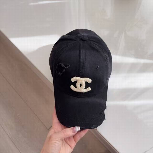 Running Volume - Chanel-Inspired New Arrival Distressed Washed Cotton Baseball C