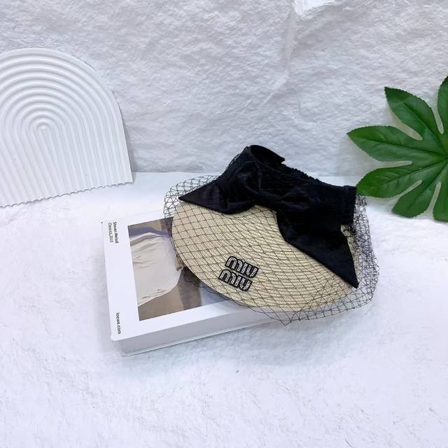 Running Edition Miumiu~Mesh-Top Hat With A Cute Bow, Elevates Your Style Instant
