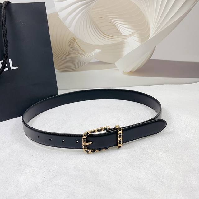 Special 3.0 Cm Chanel Belt, Double-Sided Full-Grain Leather, Length: 75, 80, 85,