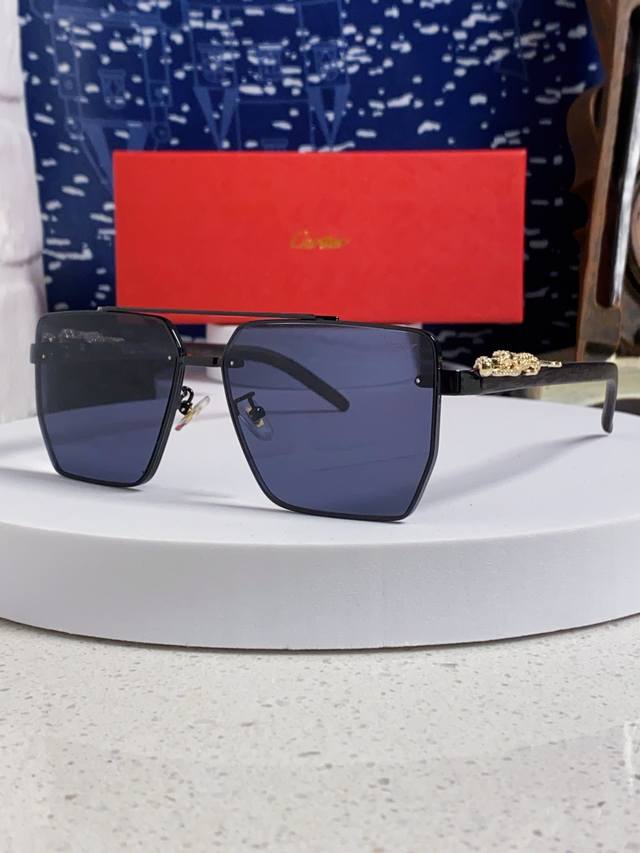 Carter 2025 New Model Two-Tone Hollow Temple And Bridge Pilot Sunglasses With Le