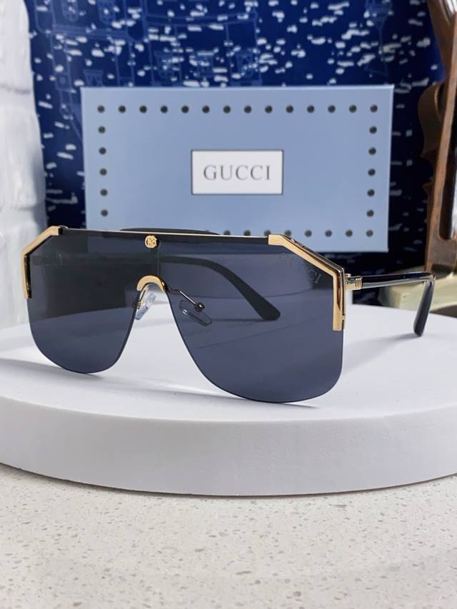 Gucci 2025 New Frame-Less Sunglasses For Men, Uv Protection, Sun Protection, Hik