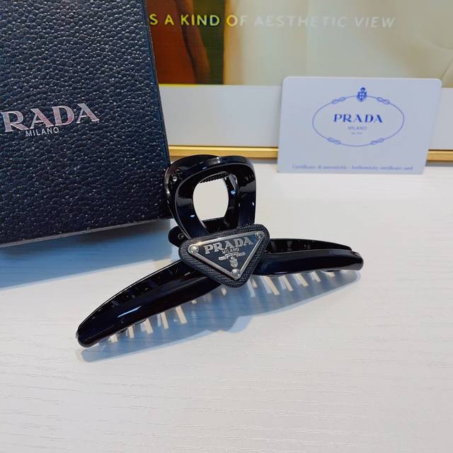 Prada Prada Hair Clip Triangle Logo Hair Clip Elegant And Versatile Must-Have It