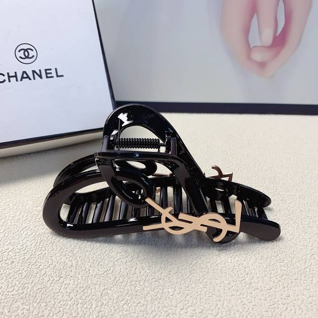 Ysl Saint Laurent Yangshulin Hair Clip New Titanium Steel Logo Hair Clip Elegant