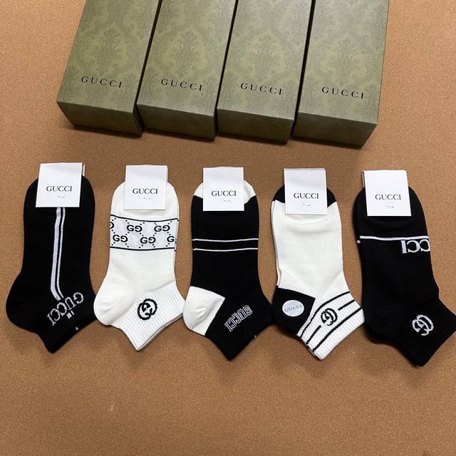 Special Gucci New Arrival Short Socks, One Box Of Five Pairs, Jacquard Classic L